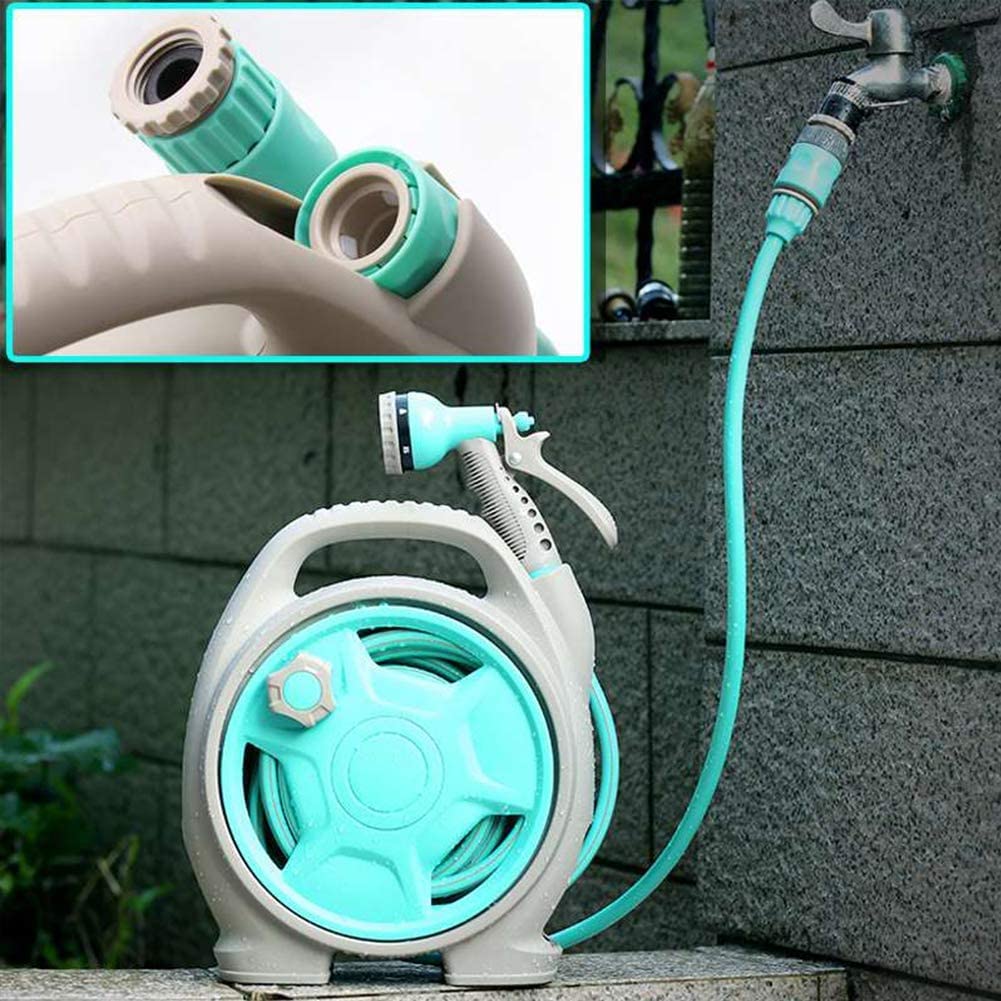 Zevolim| Practical hose reel with spray nozzle – Compact garden hose cart for easy watering