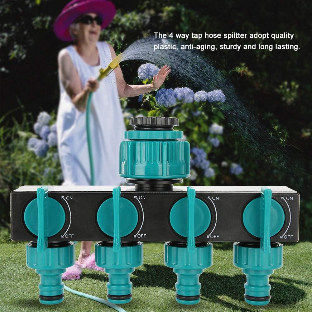 Zevolim| Universal 4-way garden hose splitter – Adjustable faucet splitter