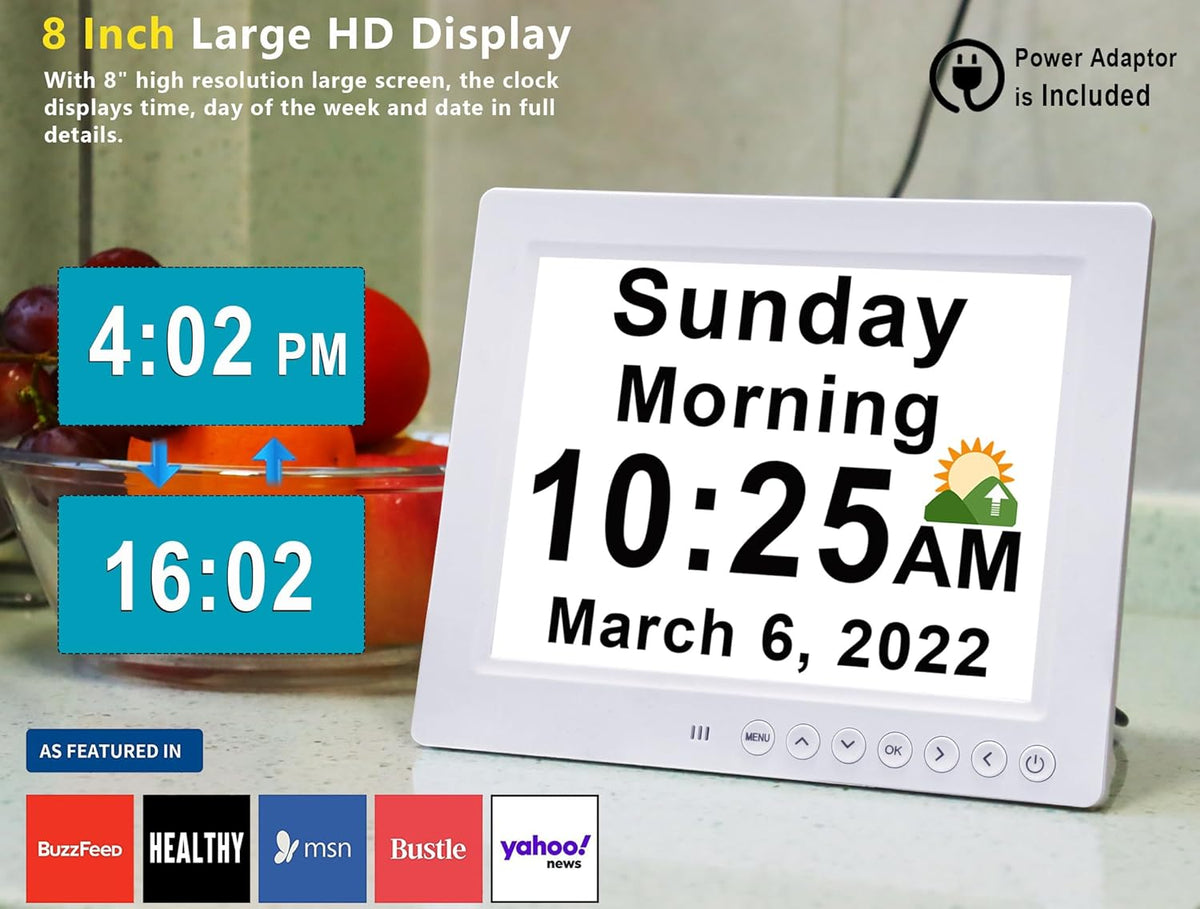 11.5-Inch Digital Calendar Day Clock with 19 Reminders – Claryon