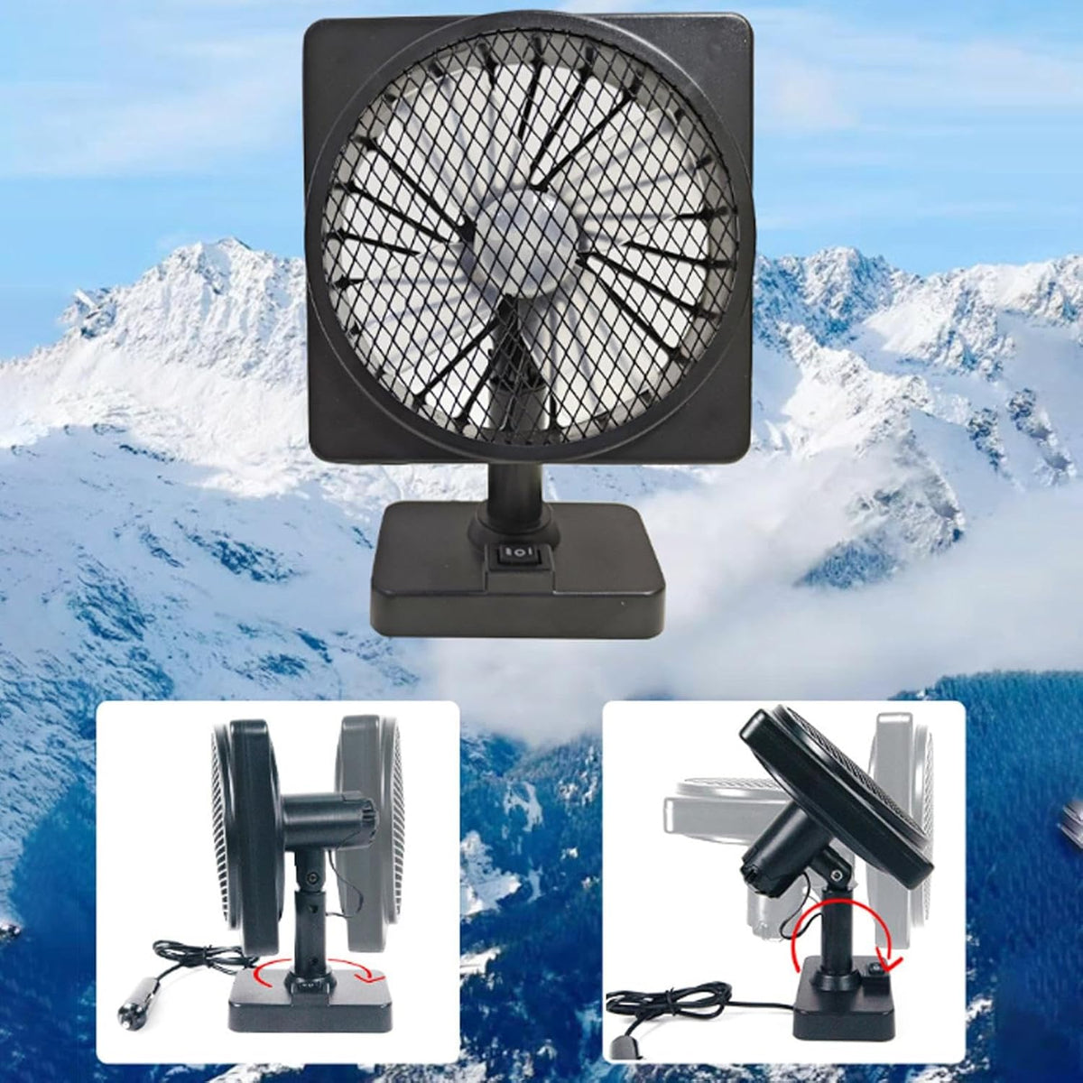 12V USB Air Circulator Car AC Cooling Fan with 360° Rotation (1+1 FREE) – Aurovent