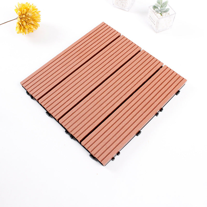 12" X 12" 4-Slat Square Deck/Patio Floor Tiles Snap Installation Floor Plank Tiles