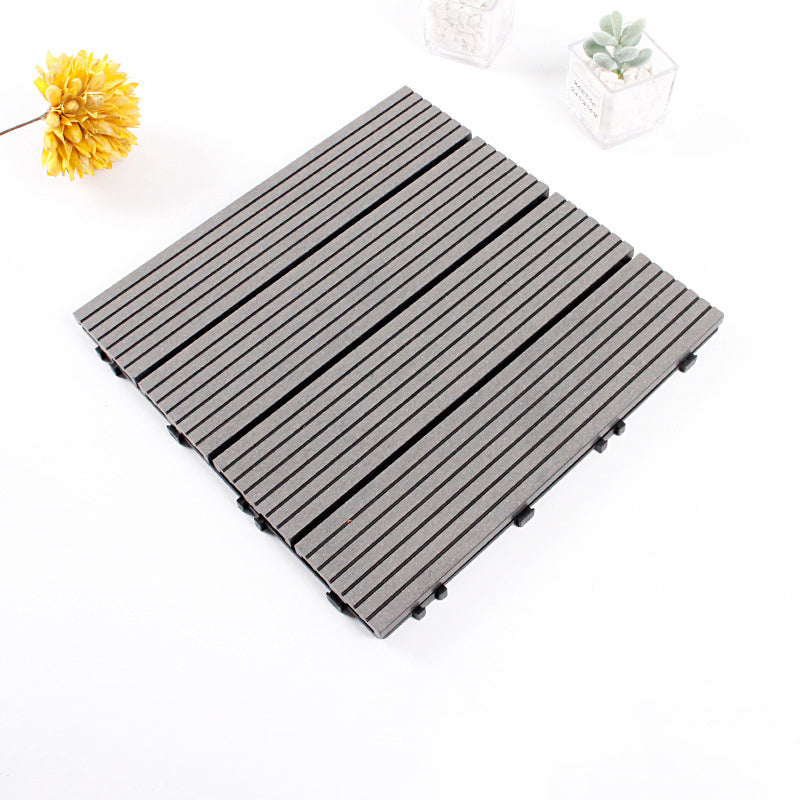 12" X 12" 4-Slat Square Deck/Patio Floor Tiles Snap Installation Floor Plank Tiles