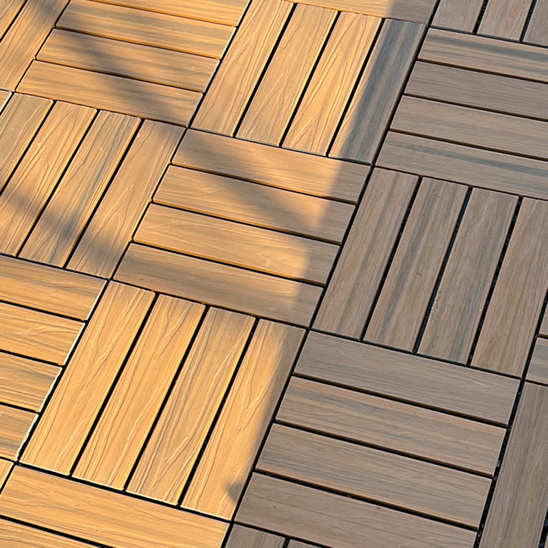 12" X 12" 4-Slat Square PVC Floor Tiles Snap-Fit Installation Floor Tiles