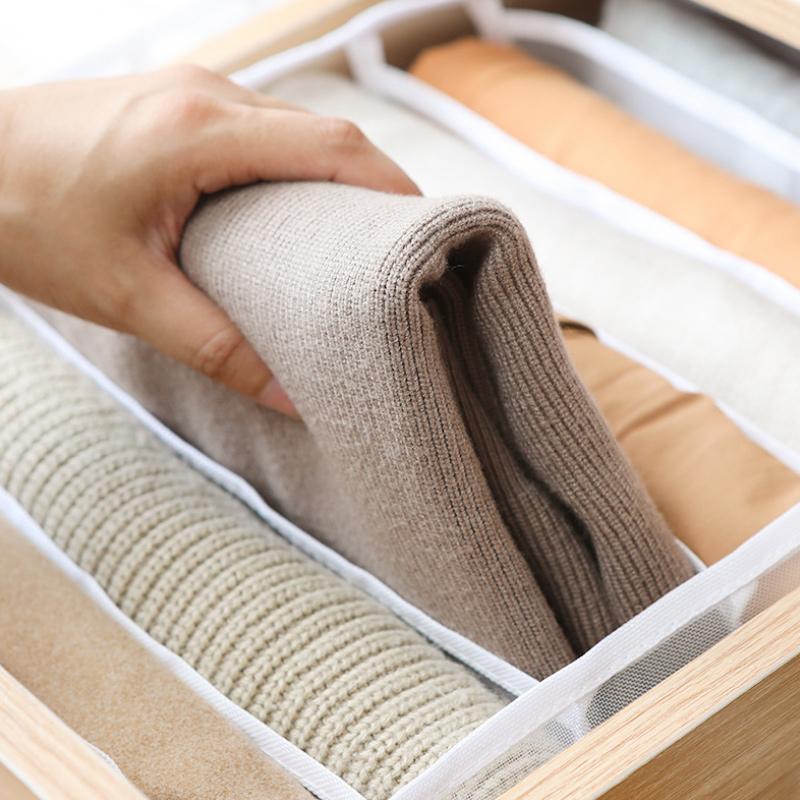 7 Grids Wardrobe Clothes Mesh Divider Organizer