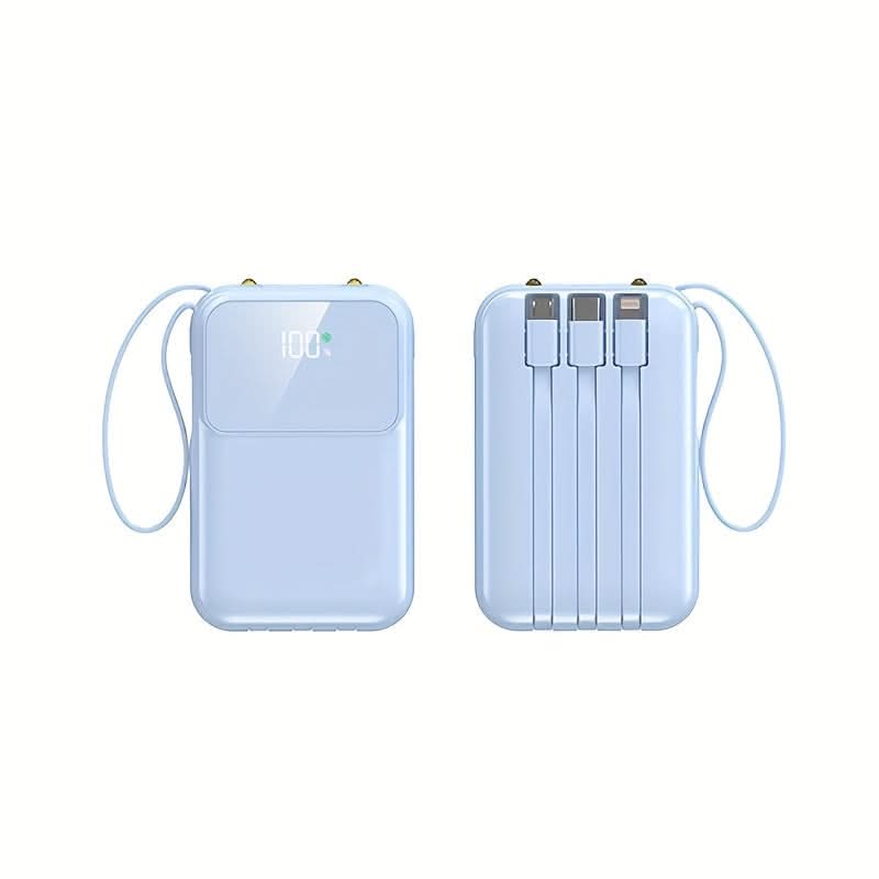 10000mAh Portable Power Bank with Cables