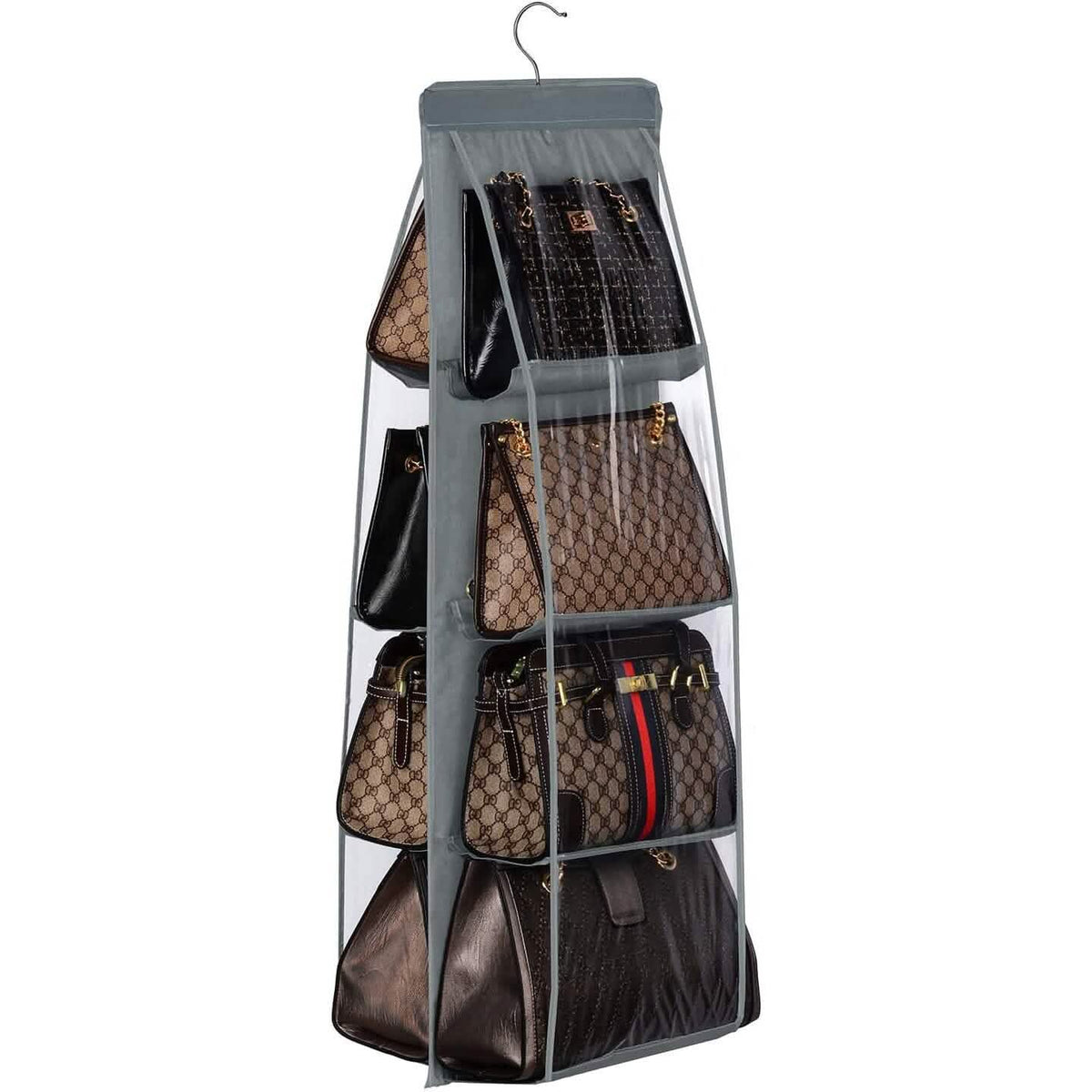8-Pocket Hanging Handbag Organizer Handbag Storage Hammock