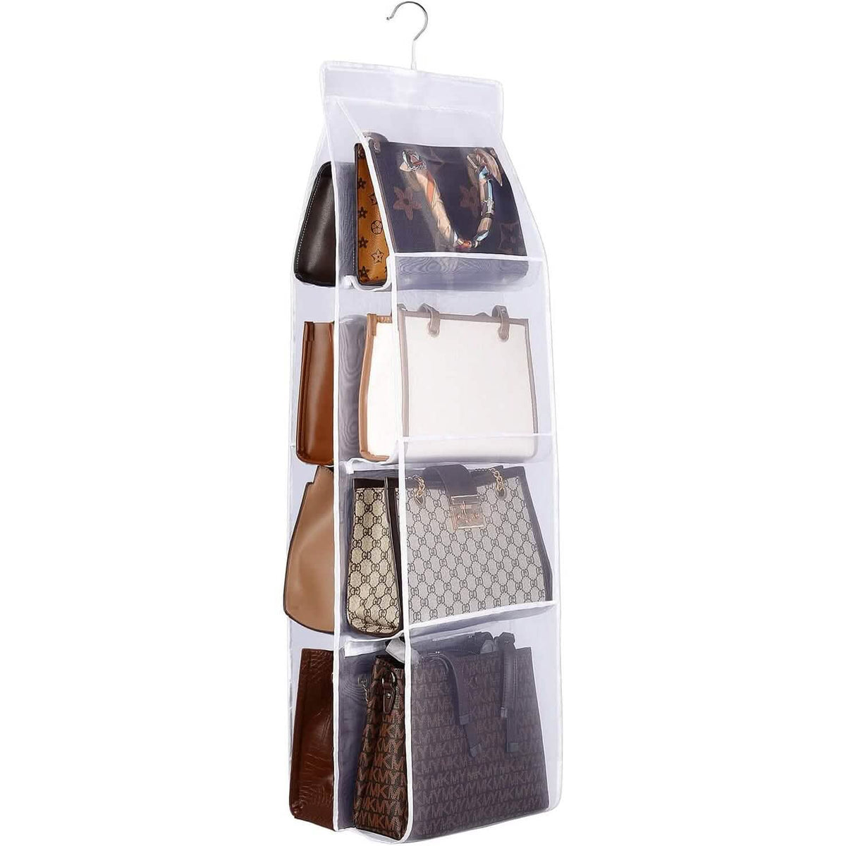8-Pocket Hanging Handbag Organizer Handbag Storage Hammock