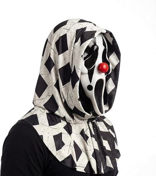 Black and White Clown Ghost Face Adult Costume Mask