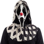 Black and White Clown Ghost Face Adult Costume Mask