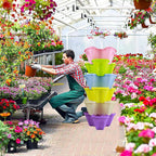 Zevolim| Stackable Plant Tower for Herbs and Vegetables – Vertical Garden Plant Pots for Indoor and Outdoor