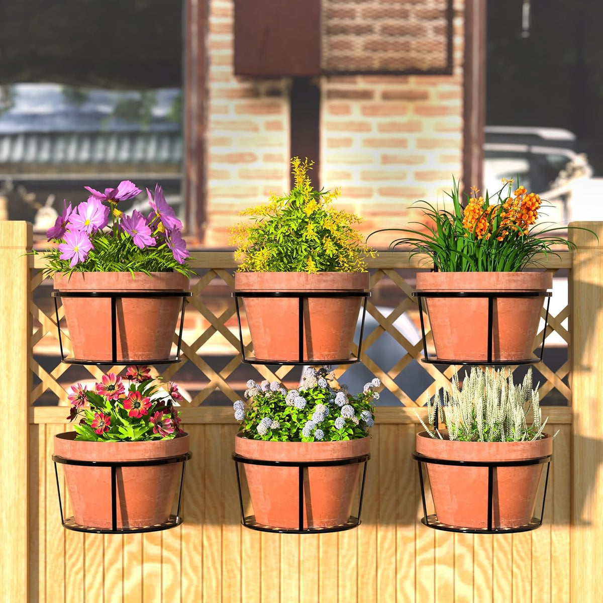 Zevolim| Hanging Plant Basket made of Metal – Balcony Planter Pot with Hook for Garden and Terrace