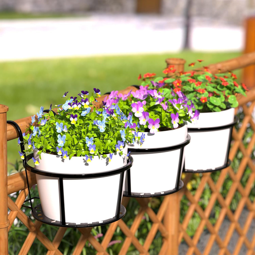 Zevolim| Hanging Plant Basket made of Metal – Balcony Planter Pot with Hook for Garden and Terrace