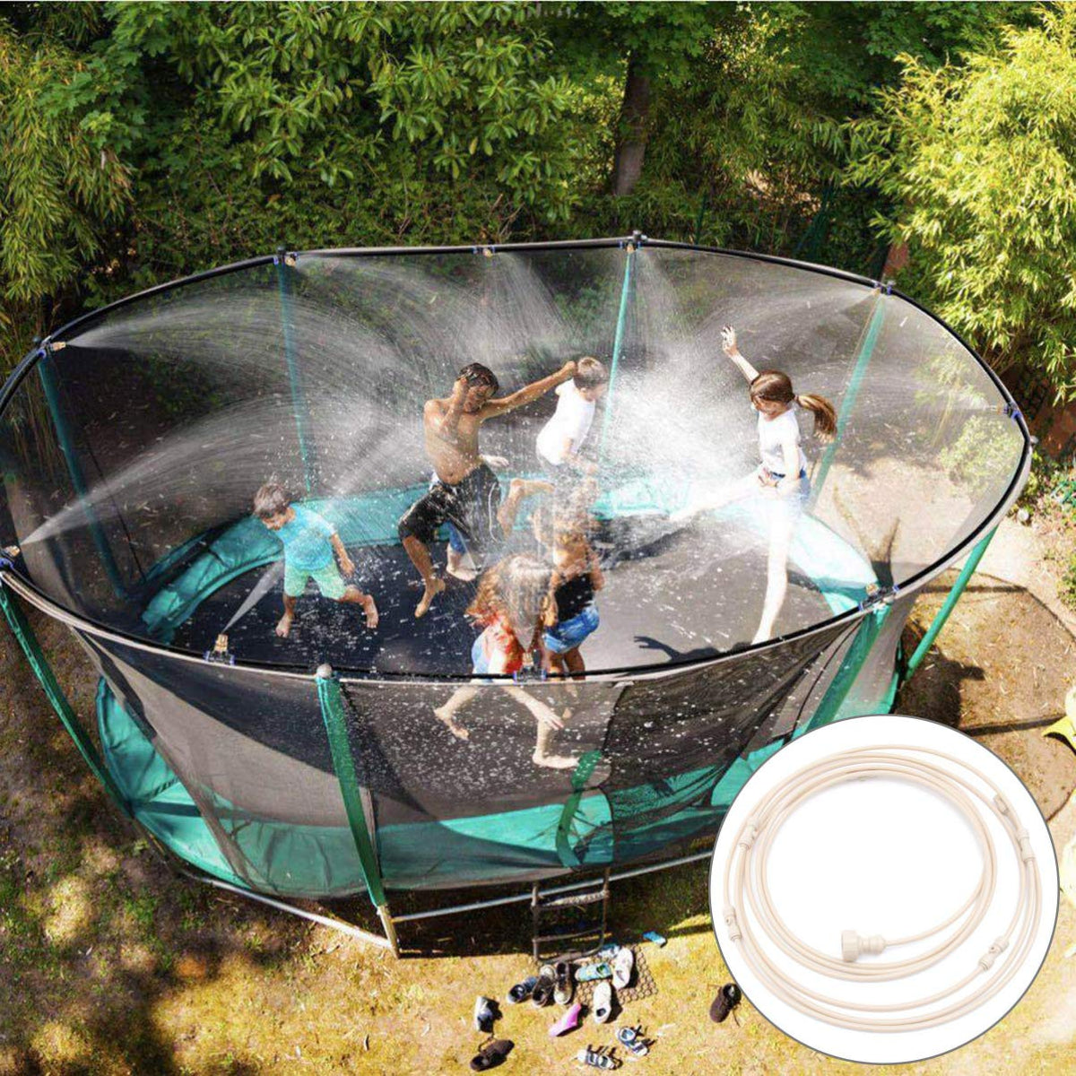 Zevolim| Spray irrigation system – Water hose with spray nozzles for refreshing cooling in the garden