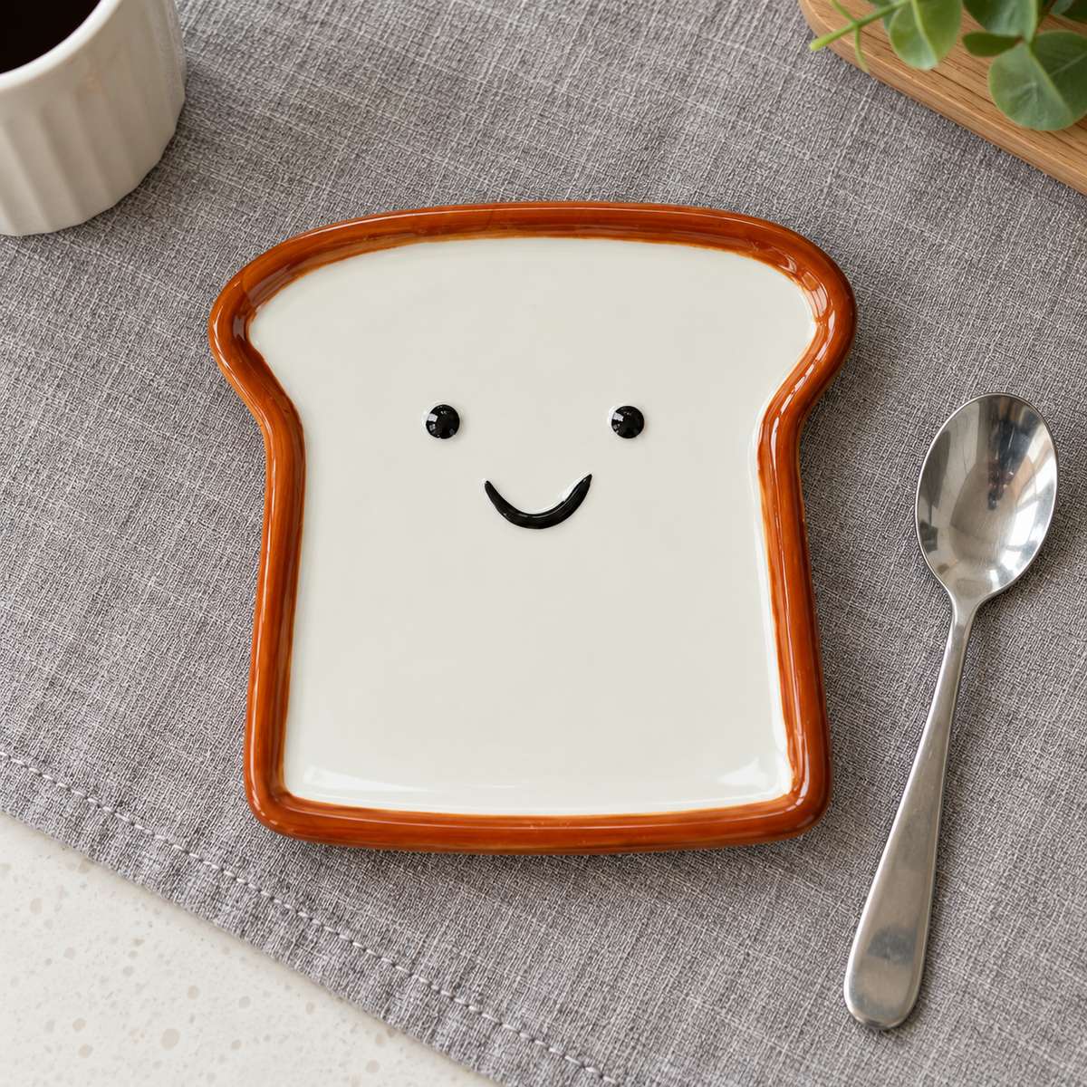 Morning Slice Toast Shaped Snack Plates