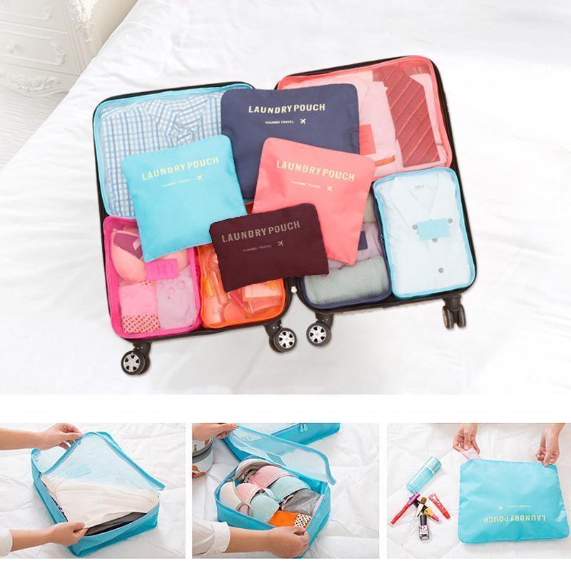 6-Piece Travel Set Storage Cubes for Clothes and Accessories