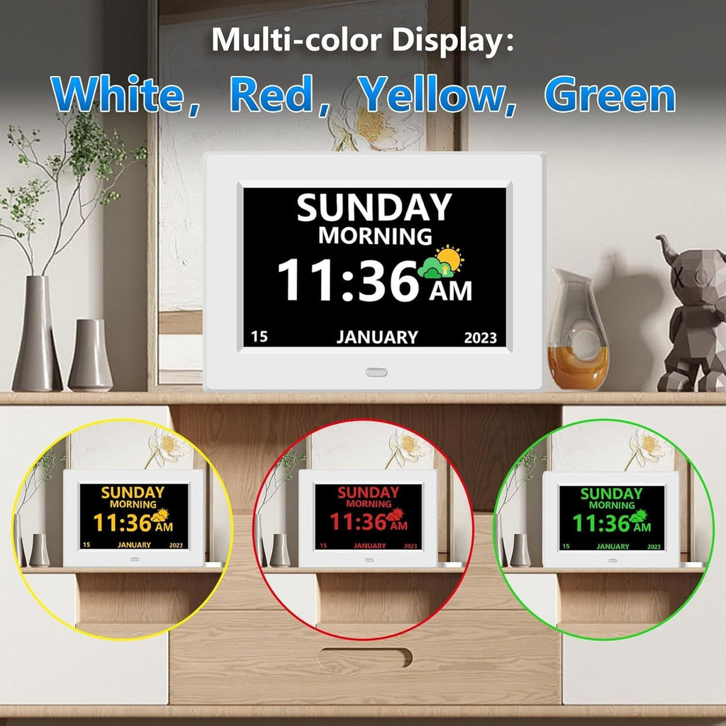 11.5-Inch Digital Calendar Day Clock with 19 Reminders – Claryon
