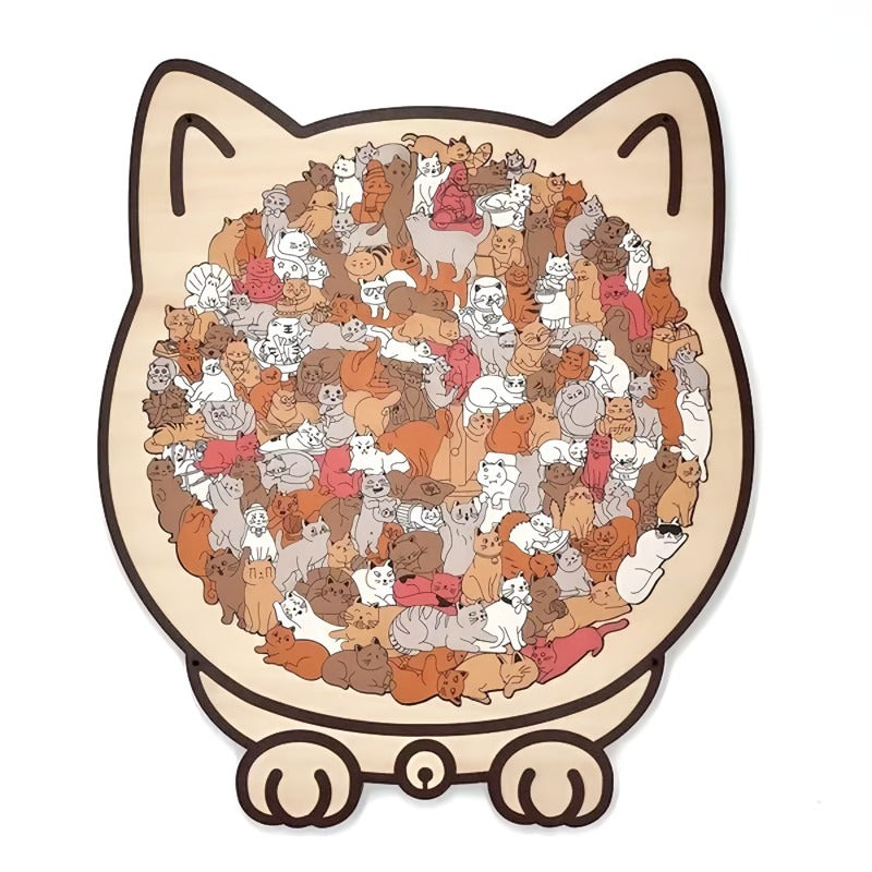 135-Piece Wooden Cat Puzzle