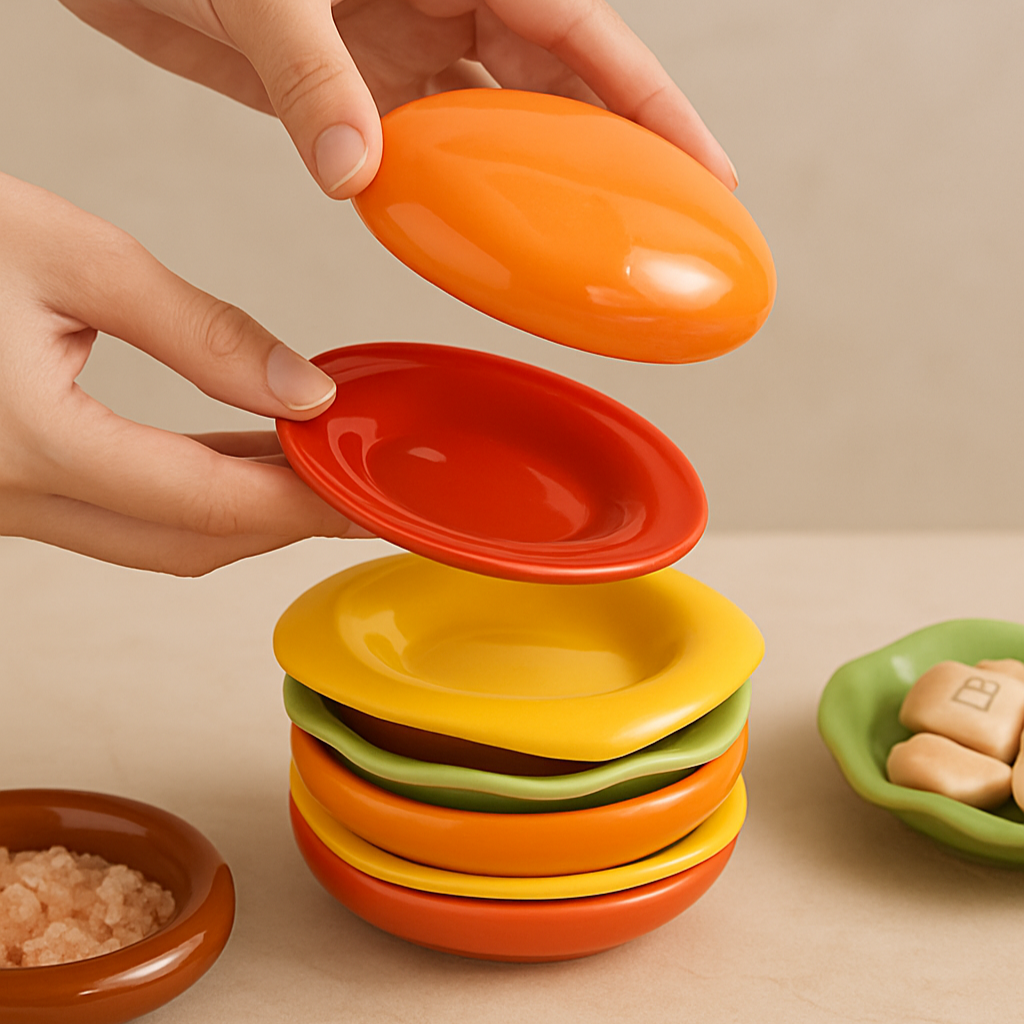Stackable Hamburger Multi-Layer Plate Set