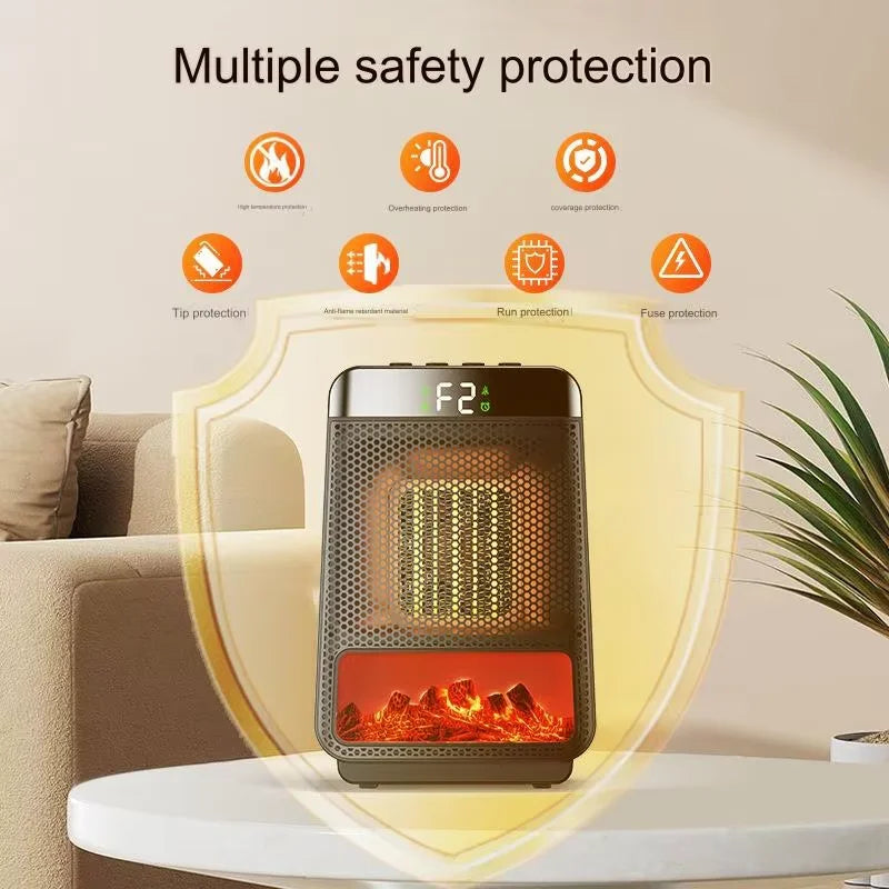 1500W Portable Electric Heater PTC Heating Fan Mini Space Heater