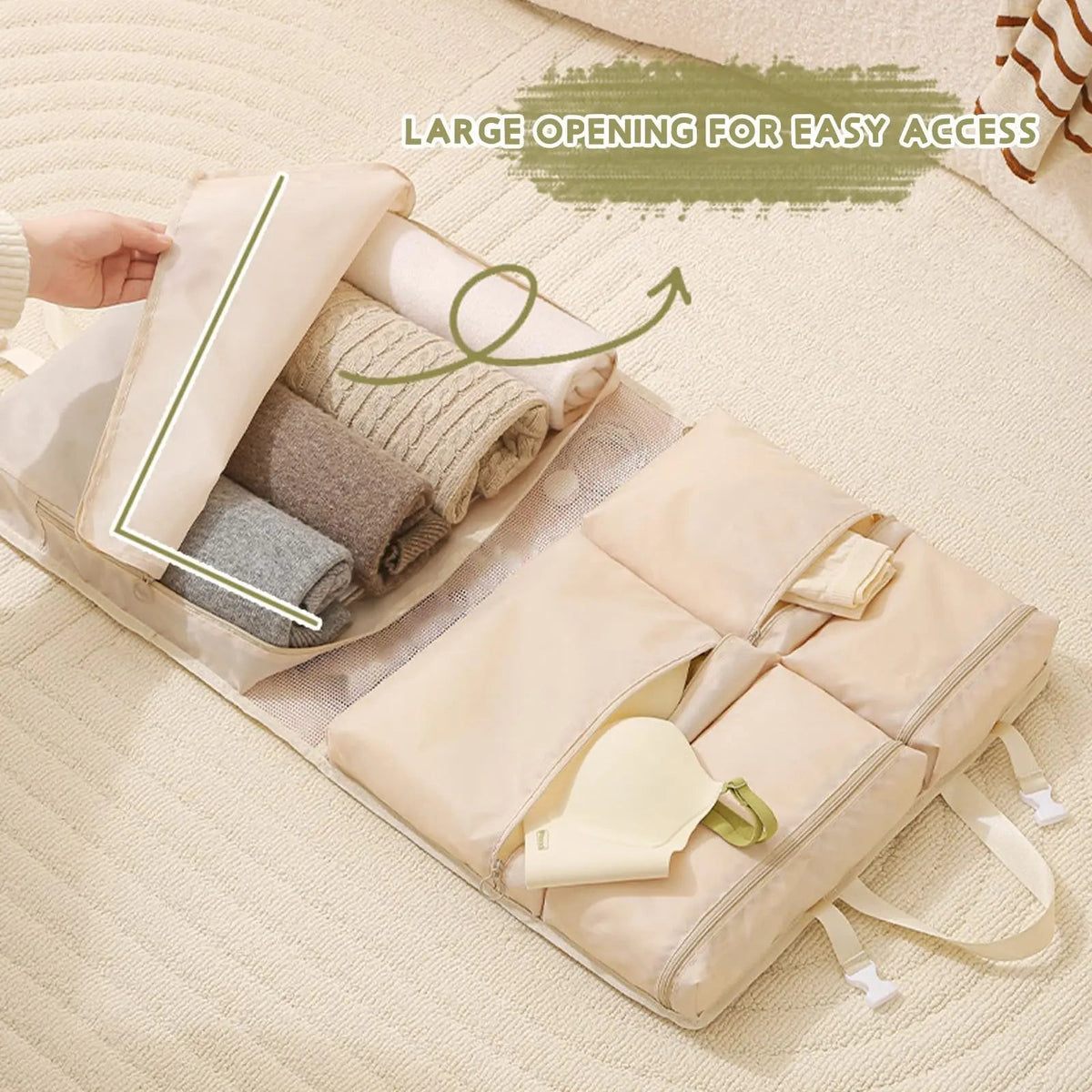 Packwonder Hanging Travel Bag | Compact & Foldable | With Multiple Compartments | Stylish Organizer
