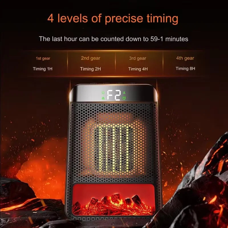 1500W Portable Electric Heater PTC Heating Fan Mini Space Heater