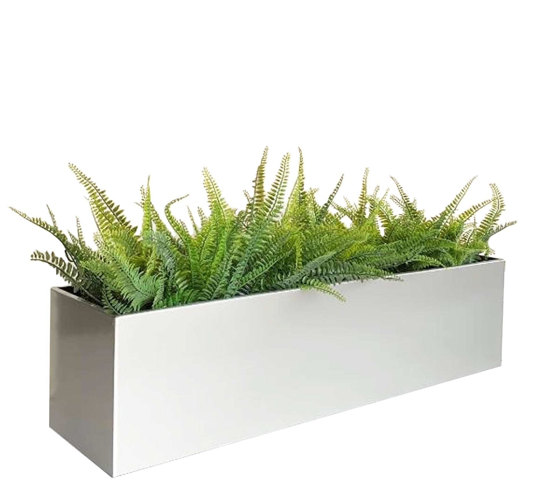 Madeira Aluminum Wall / Fence Block Trough Planter - Modern Seamless Metal (Silver), Waterproof Lining (30" L x 9" W x 9" Tall)