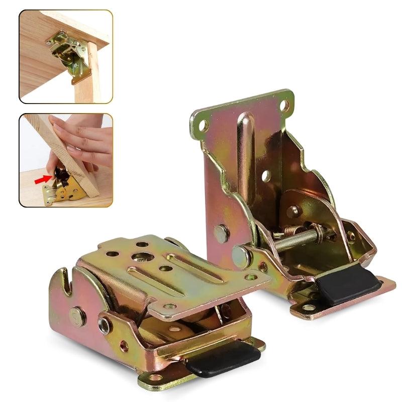 Self-locking 90° folding hinges