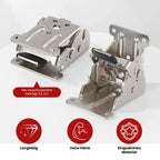 Self-locking 90° folding hinges