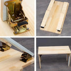 Self-locking 90° folding hinges