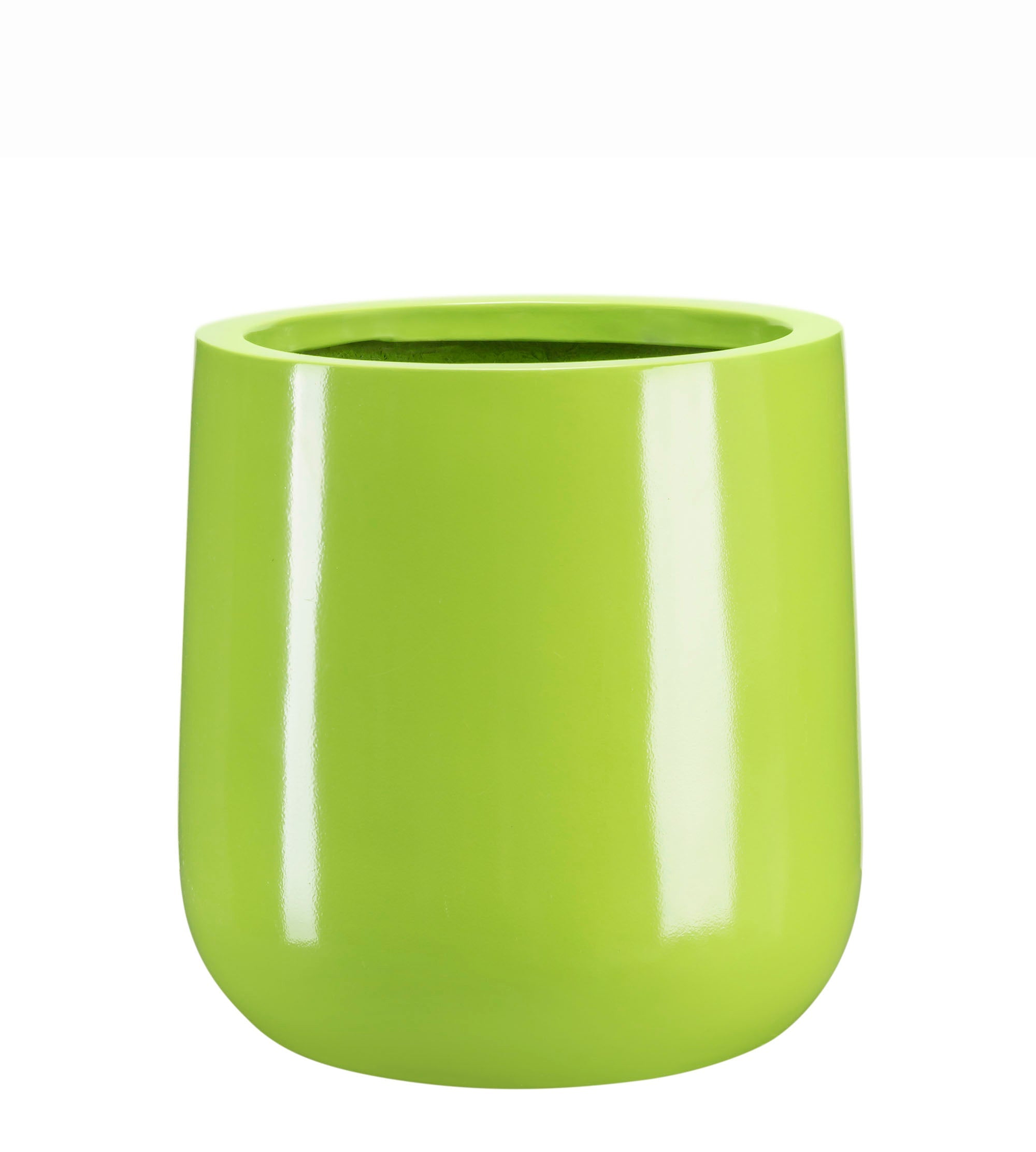 Ainslie Fiberglass Planter - Mid-Century Modern Glossy Bullet Pot, Outdoor / Indoor (10" / 13" / 16")