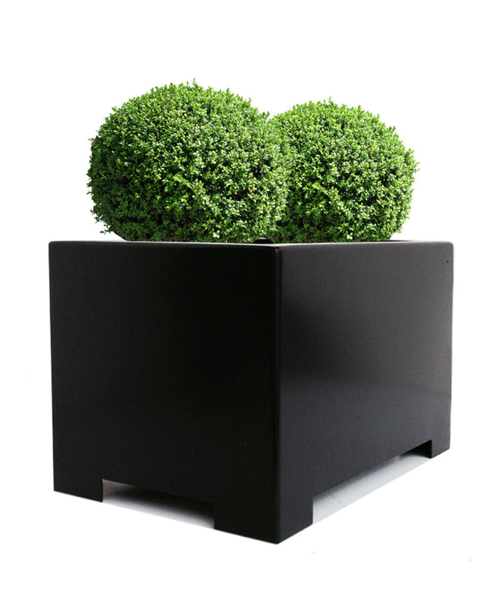 Alora Steel Rectangle Planter - Architectural Long Block (16 Guage Metal) Indoor / Outdoor Box (13" - 23" Long)