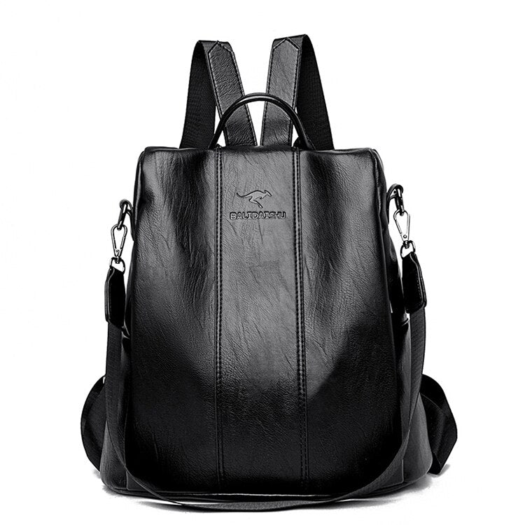 Zevolim | Theft-Proof Leather Backpack for Women in Vintage Style