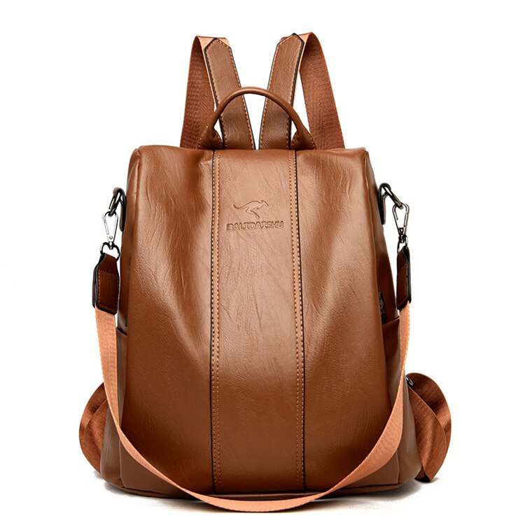 Zevolim | Theft-Proof Leather Backpack for Women in Vintage Style