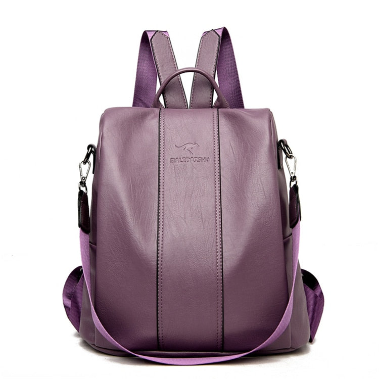 Zevolim | Theft-Proof Leather Backpack for Women in Vintage Style