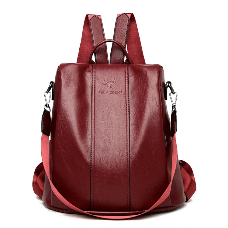 Zevolim | Theft-Proof Leather Backpack for Women in Vintage Style
