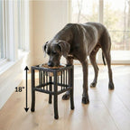 Baron Single Diner - Modern Mission Wrought Iron Stand w/ Single Elevated Dog Bowl (5.5" / 8" / 10"/ 18" Tall)