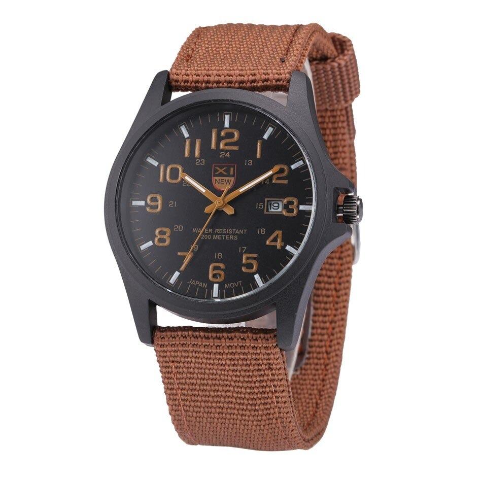 Men's Tactical Watch with 50 m Water Resistance, Stopwatch, and Night Light