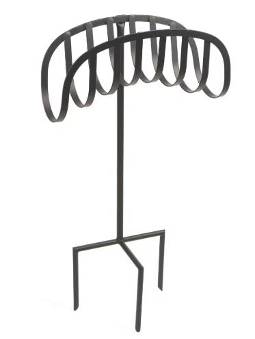ornate wrought iron outdoor garden hose stand with rustproof powder-coated finish