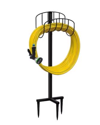 ornate wrought iron outdoor garden hose stand with rustproof powder-coated finish