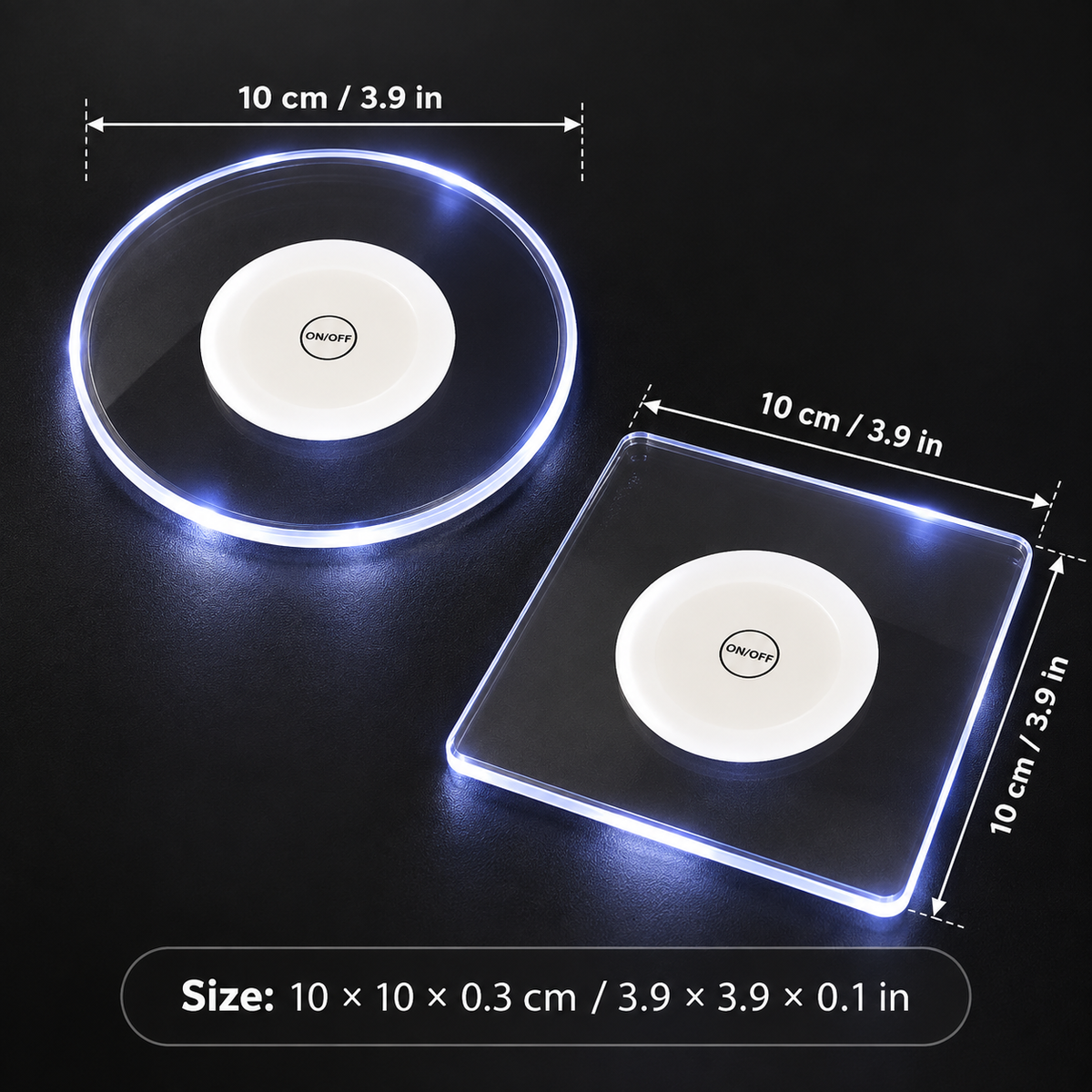 Acrylic Ultra-Thin LED Coaster