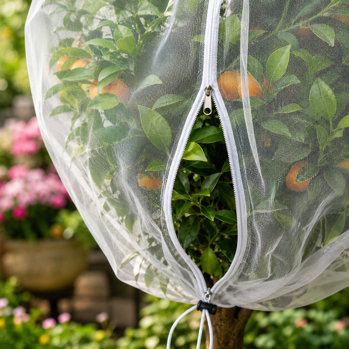 Reusable Fruit Tree Mesh Bags with Drawstring for Bird Protection
