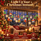 🎁Christmas Ornament Curtain Lights – Light-Up Holiday Window Decorations for Home