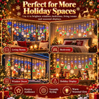 🎁Christmas Ornament Curtain Lights – Light-Up Holiday Window Decorations for Home