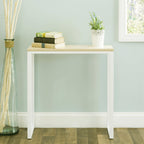 Ciocco Console Table - Modern Wood and White Steel Base (28" L x 10" Deep x 29" Tall)
