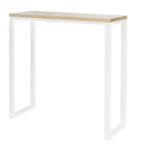 Ciocco Console Table - Modern Wood and White Steel Base (28" L x 10" Deep x 29" Tall)