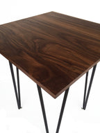 Ciocco End Table - MCM Walnut Hardwood Top w/ Iron Base ( 18" x 18" x 23" High)