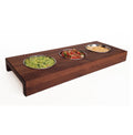 Ciocco Dip Tray - Handcrafted Walnut Serving Tray, 3 Bowl
