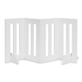 Backyard Dog Freestanding 24" Tall Outdoor Dog Gate - Weatherproof, Adjustable, Foldable Pet Barrier (28" - 80" Extra Wide)