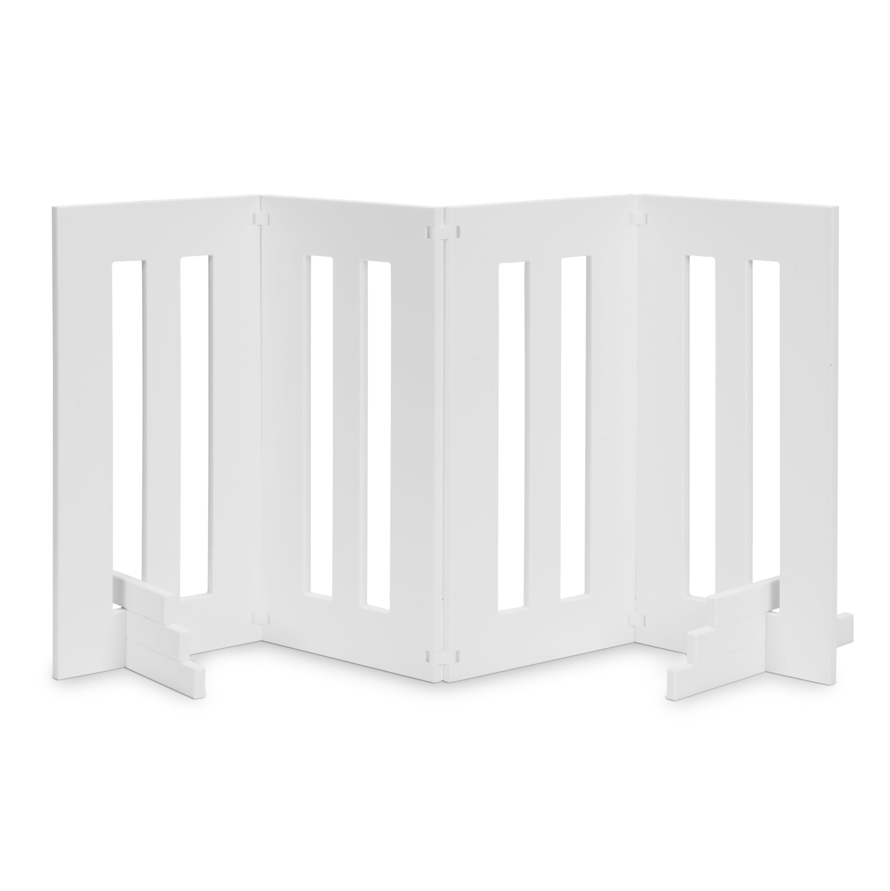 Backyard Dog Freestanding 24" Tall Outdoor Dog Gate - Weatherproof, Adjustable, Foldable Pet Barrier (28" - 80" Extra Wide)