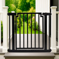 Libro Steel Outdoor Dog Gate w/ Door (28.5" - 61.5" Extra Wide) Modern 32" Tall Deck Gate, Easy Pressure Mounted (No Drill)